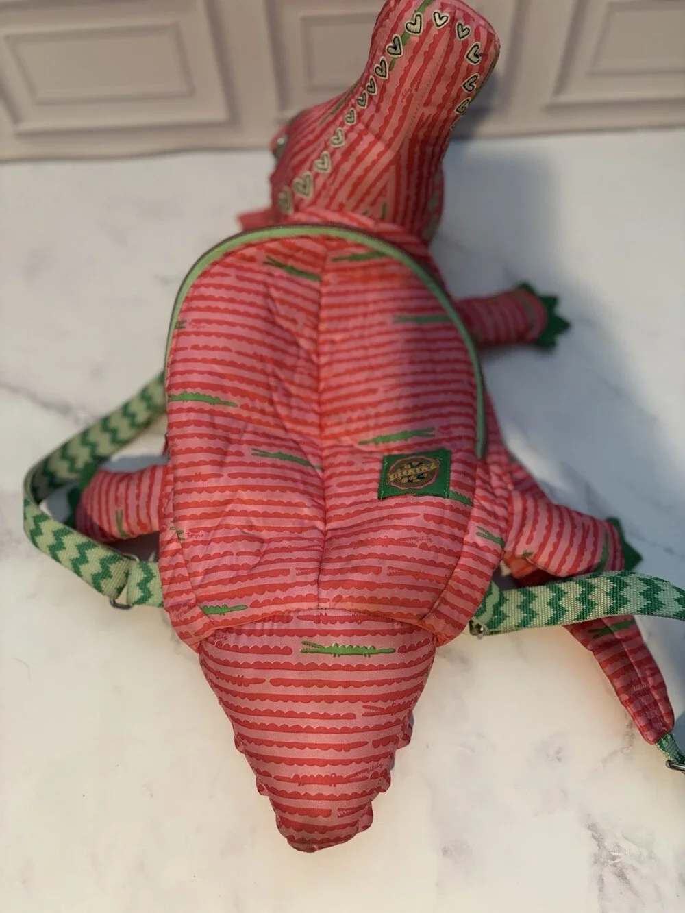 Rare Oilily Pink Crocodile Alligator Animal Backpack Kids Bag OESS210 Plush